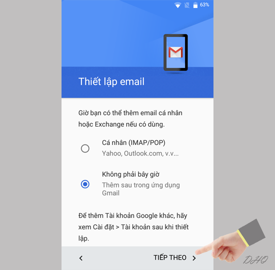 Chọn không bao giờ sau đó là tiếp theo